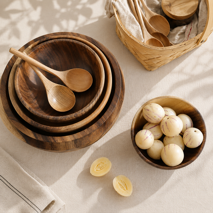 Cuenco Premium de Madera para Servir Alimentos