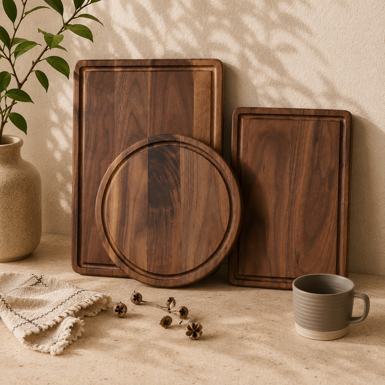 Tabla de Cocina Artesanal de Madera de Nogal