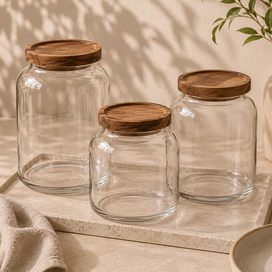 Tarro Hermético de Acacia para Cocina