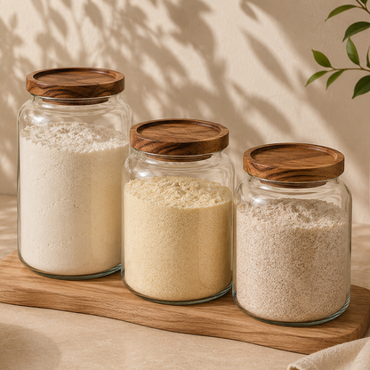 Tarro Hermético de Acacia para Cocina