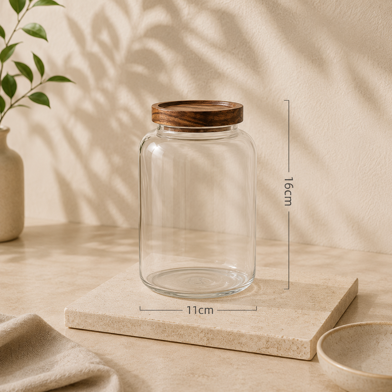 Tarro Hermético de Acacia para Cocina