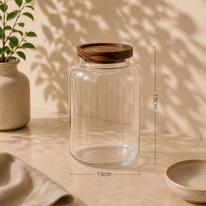 Tarro Hermético de Acacia para Cocina