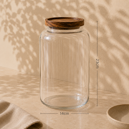 Tarro Hermético de Acacia para Cocina